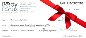 Body Focus Massage Gift Certificates